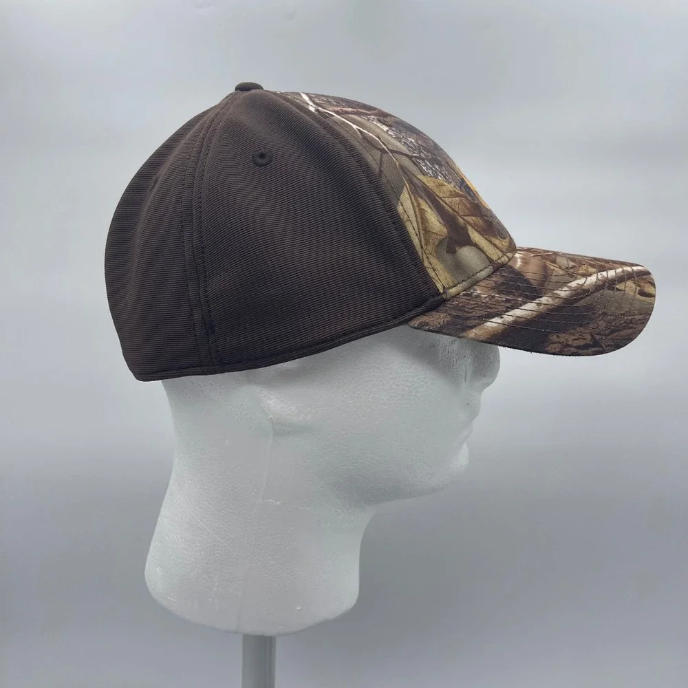 Under Armour Size Large Brown Camo 4-Way Stretch Fit Cap RealTree Hunting Hat